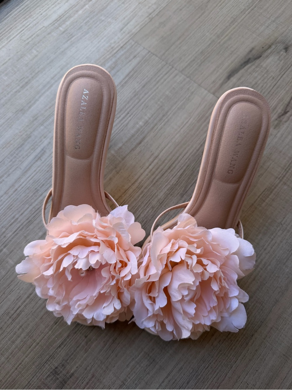 AZALEA WANG Women's Pink Floral Slide Mules